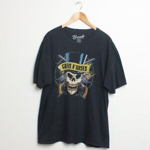 Guns N Roses Shirt Men 2X Black Bravado Skull Rock Band Tee